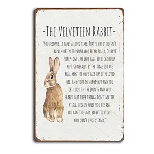 dphgqgk the velveteen rabbit vintage nursery wall art print poster home decor handmade children room gift baby shower inspirational quote metal vintage tin sign 8x12inch