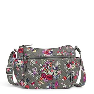 vera bradley women’s cotton on the go crossbody purse, hope blooms – recycled cotton, one size