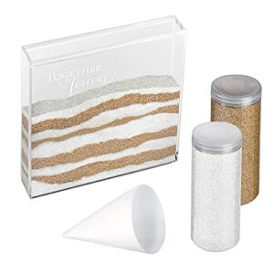 lillian rose w acrylic together forever unity ceremony set with 2 containers of colored sand, 1.25″, clear