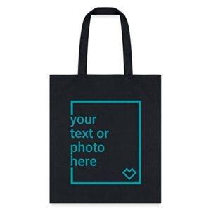 spreadshirt custom bag add your own text or image personalized tote bag, black