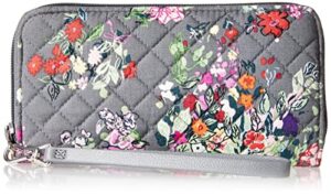 vera bradley women’s cotton accordion wristlet with rfid protection, hope blooms – recycled cotton, one size