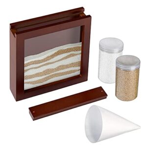 lillian rose w espresso finished unity ceremony set with 2 containers of colored sand, 1.75″, brown