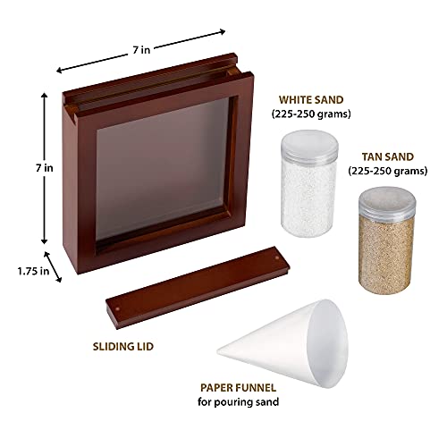 Lillian Rose W Espresso Finished Unity Ceremony Set with 2 Containers of Colored Sand, 1.75", Brown