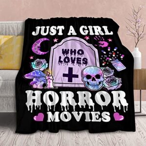 horror movie blanket for girls women 50×60 inches halloween blankets super soft lightweight flannel throw gift for fans horror lovers decor sofa couch