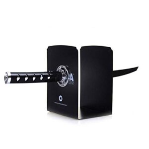 ZWCIBN Book Ends Decorative, Modern Metal Funny Unique Black DVD Bookends for Shelves, Katana Book Stopper Holder for Office Home , Desk Gifts Book Stands for Men and Book Lovers