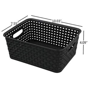 Rinboat Multi-Colored Plastic Storage Baskets, Office Drawer Organizer Baskets, 6 Packs, F