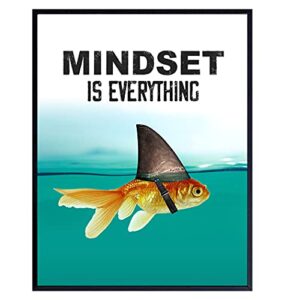 motivational wall art posters for home, office – mindset is everything – large 11x14 – inspirational gifts for men, students – entrepreneur wall art decor – uplifting self-improvement positive quotes