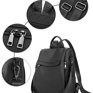 Telena Backpack Purse for Women, PU Leather Anti Theft Travel Backpack Purse Shoulder Bags with Tassel Pure Black