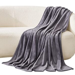 lifewit fleece blanket king size – ultra soft throw blanket – fuzzy warm cozy plush reversible microfiber flannel blanket for sofa, couch, bed, crib stroller, grey, 90″ x 108″