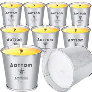 citronella candles outdoor – 2.2oz 9 pack scented candles 135h burning for patio home balcony garden – natural soy wax aromatherapy citronella oil portable small bucket candles set summer gifts