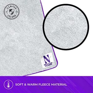 College Soft Two-Tone Sherpa Throw, 50" x 60" Blanket, Officially Licensed for Bedding, Sofa, or Gameday, Frosty Fleece Cover (Northwestern Wildcats - Purple,)