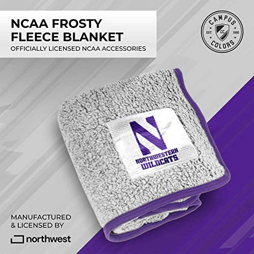 College Soft Two-Tone Sherpa Throw, 50" x 60" Blanket, Officially Licensed for Bedding, Sofa, or Gameday, Frosty Fleece Cover (Northwestern Wildcats - Purple,)