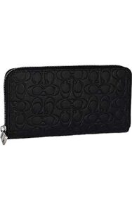 coach black accordion wallet in signature leather