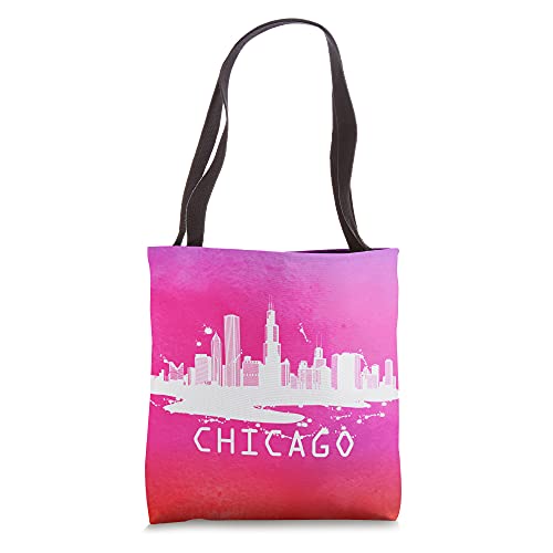 Modern Chicago Cityscape Souvenir - Chicago Skyline Tote Bag