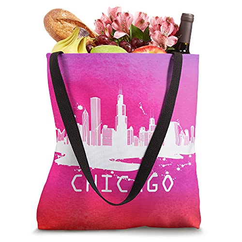 Modern Chicago Cityscape Souvenir - Chicago Skyline Tote Bag