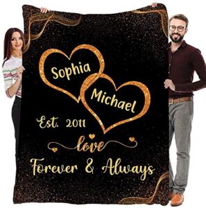 customized fleece blankets for wife with husband’s name, best gift for your life partner with quotes, valentine’s day gifts, birthday gift, for wife, supersoft and cozy blanket