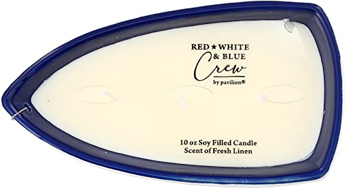 Beach Life- Triple Wick 10 oz 100% Soy Wax Candle Scent: Fresh Linen with Silver Detail Accents.