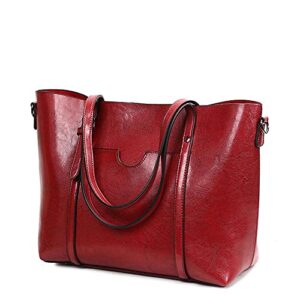 hgogtg handbags purse for women designer genuine leather large ladies tote hobo vintage shoulder bags,red crossbody bag