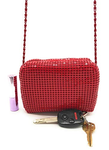 Women's Metal Mesh Evening bag (Red)