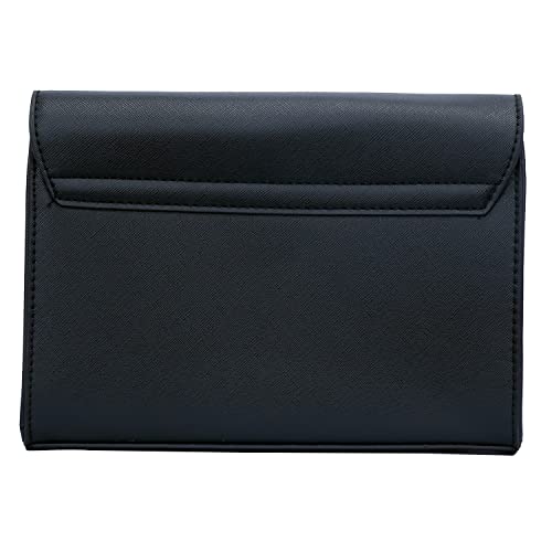 KKXIU Women Elegant Faux Leather Evening Envelope Clutch Purse Foldover Bags for Party Wedding Prom (A-Black)