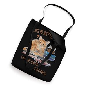 Cats 365 Life Is Better with Cats And Books Cat Book Tote Bag
