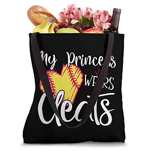 My Princess Wears Cleats - Softball Mom Dad Baseball Player Tote Bag