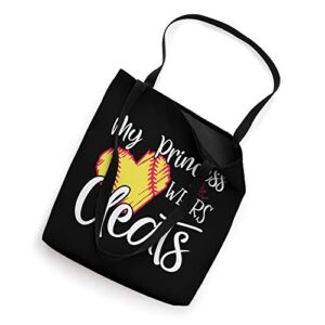 My Princess Wears Cleats - Softball Mom Dad Baseball Player Tote Bag