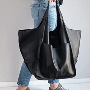 Casual Soft Large Capacity Tote Women Handbags Designer Metal Look Luxury Faux Leather Shoulder Bag Big Shopper Purses