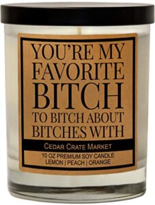 you’re my favorite bitch to bitch about bitches with, best friend, friendship gifts for women, christmas, birthday gifts, going away gifts, funny gifts for friends, funny candle, soy 10 oz. candle