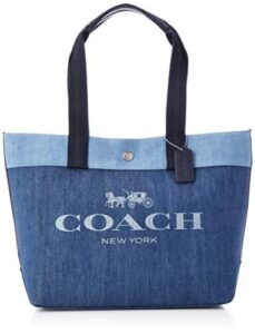 coach(コーチ) tote bag, silver/denim