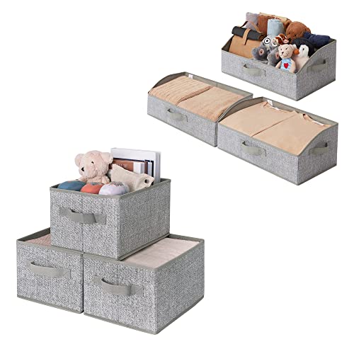 GRANNY SAYS Bundle of 3-Pack Trapezoid Closet Storage Bins & 3-Pack Rectangle Lidless Storage Bins