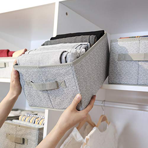 GRANNY SAYS Bundle of 3-Pack Trapezoid Closet Storage Bins & 3-Pack Rectangle Lidless Storage Bins