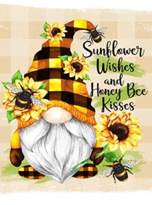 eeypy sunflower wishes and honey bee kisses metal sign art tin, 8x12inch