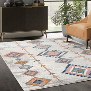 moroccan inspired 7’9’x10’2′ multicolor area rug – abani rugs porto collection geometric accent rug