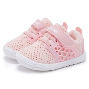 bmcitybm baby shoes boys girls mesh sneakers infant breathable walking shoes lightweight non-slip first walkers 6 9 12 18 24 months pink size 12-18 months infant