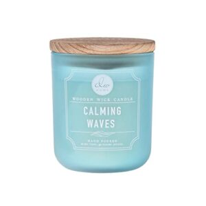 dw home hand poured calming waves single wood wick candle, 11.5 oz