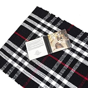 CHARDIN HOME Black & White Plaid Farmhouse Throw Rug | 21x34 Recycled Cotton Area Rug Perfect for Bathroom Kitchen Doormat entryway and More | Machine Washable, Reversible