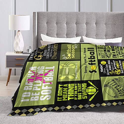 PNNUO Throw Blanket - Softball Fleece Throw Blanket,Super Soft Ultra-Soft Micro Fleece Blanket for Bedroom Sofa Couch 50"X40"