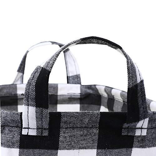 Black and White Foldable Storage Baskets,Buffalo Plaid Cube Storage Bins for Shelves Waterproof Set Home Office Organizer Containers for Toys, Clothes, Towels, Drawers 3 Pack