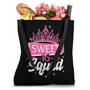 Sweet 16 Squad Hello Sixteen Est 2005 Girls Sixteenth Party Tote Bag