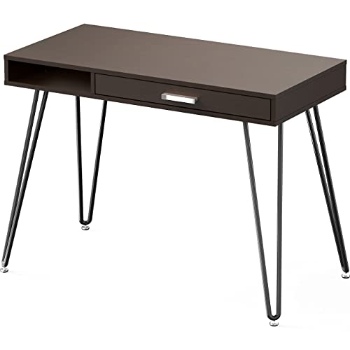 SHW Home Office Computer Hairpin Leg Desk with Drawer