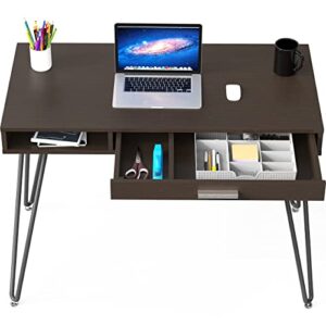 SHW Home Office Computer Hairpin Leg Desk with Drawer