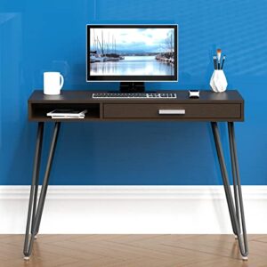 SHW Home Office Computer Hairpin Leg Desk with Drawer