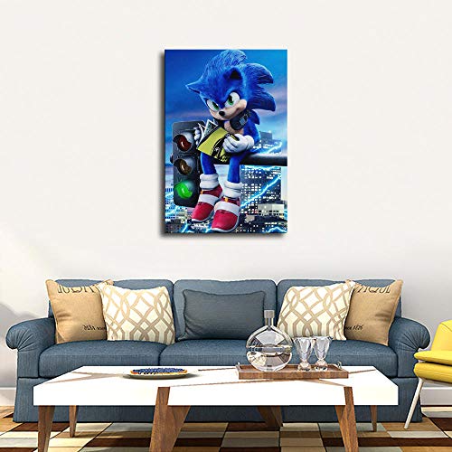 Sonic The Hedgehog Canvas Art Poster and Wall Art Picture Print Modern Family Bedroom Decor Posters