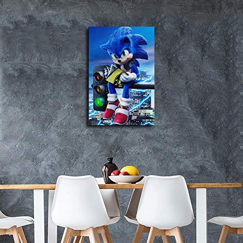 Sonic The Hedgehog Canvas Art Poster and Wall Art Picture Print Modern Family Bedroom Decor Posters