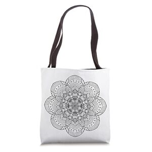 color your own tote bag – mandala coloring tote bag