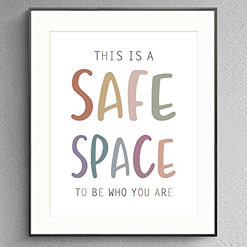 Safe Space Wall Decor Kids Room Wall Art Educational Print Homeschool Print Classroom Decor Inclusive Art Without Frame - 8x10"