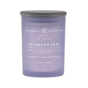 dw home charming farmhouse hand poured lavender leaf scented single wood wick candle, 8.1 oz