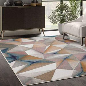 abani rugs arto collection multicolor 3d geometric 6’x9′ area rug – contemporary accent rug