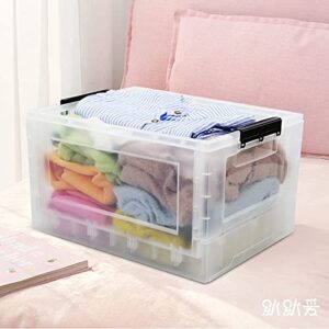 Pekky 16L Collapsible Storage Box with Lid, 2 Packs Stackable Folding Bin